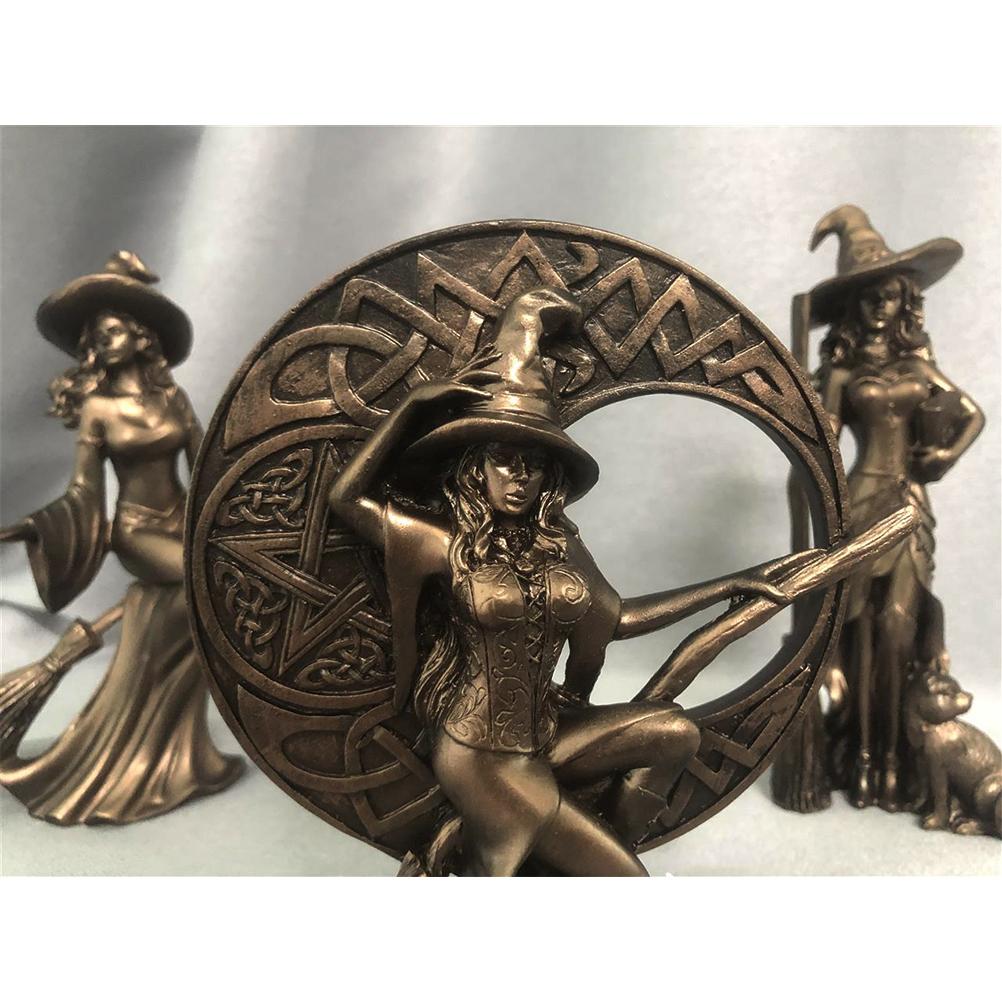 (ZH) Witch Wizard Resin Ornament, Home Decor, Witch Statue B (with Video)