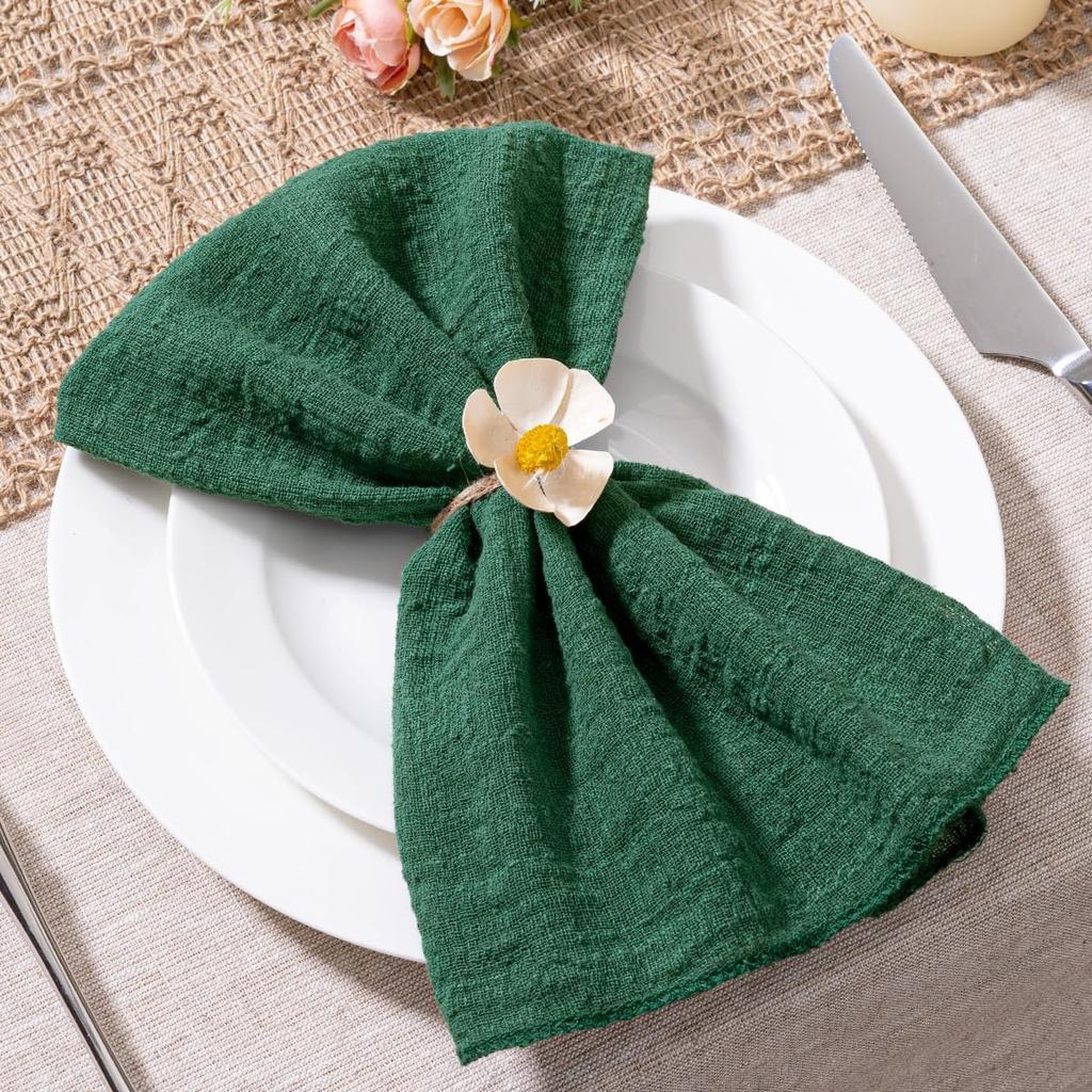 6pcs, Cotton Cloth Napkins 32x32cm, Handmade Cloth Solid Color Napkins, Delicate Handmade Cloth Napkins For Dinners, Parties