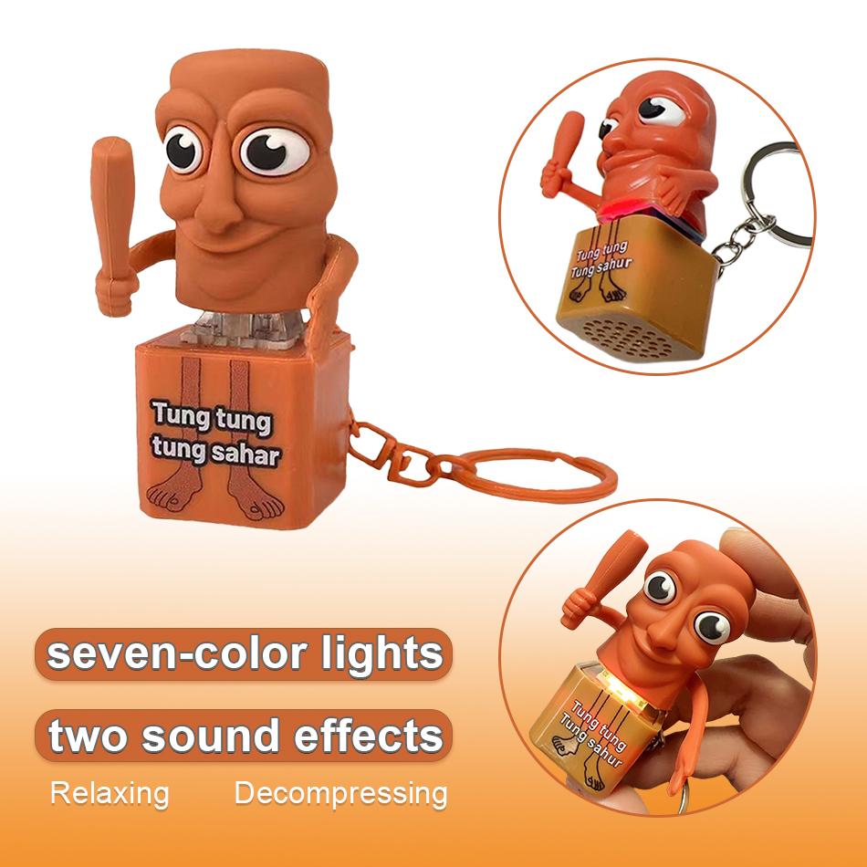 3D Printed Tung Tungtung Sahar Collectible Viral Brainrot Expression Pack Toy, Wooden Stick man, Suitable For Weird Gifts
