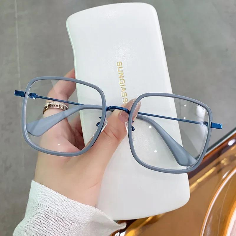 Fashion Anti-blue Light Myopia Glasses Classic Luxury Unisex Minus Diopter Eyeglasses Men Women Large Frame Eyewear 0 To -6.0