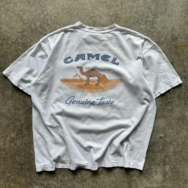 1913 Camel Cigarette Винтажная задняя печать Графическая Унисекс Футболка с коротким рукавом S5XL Унисекс Футболка L