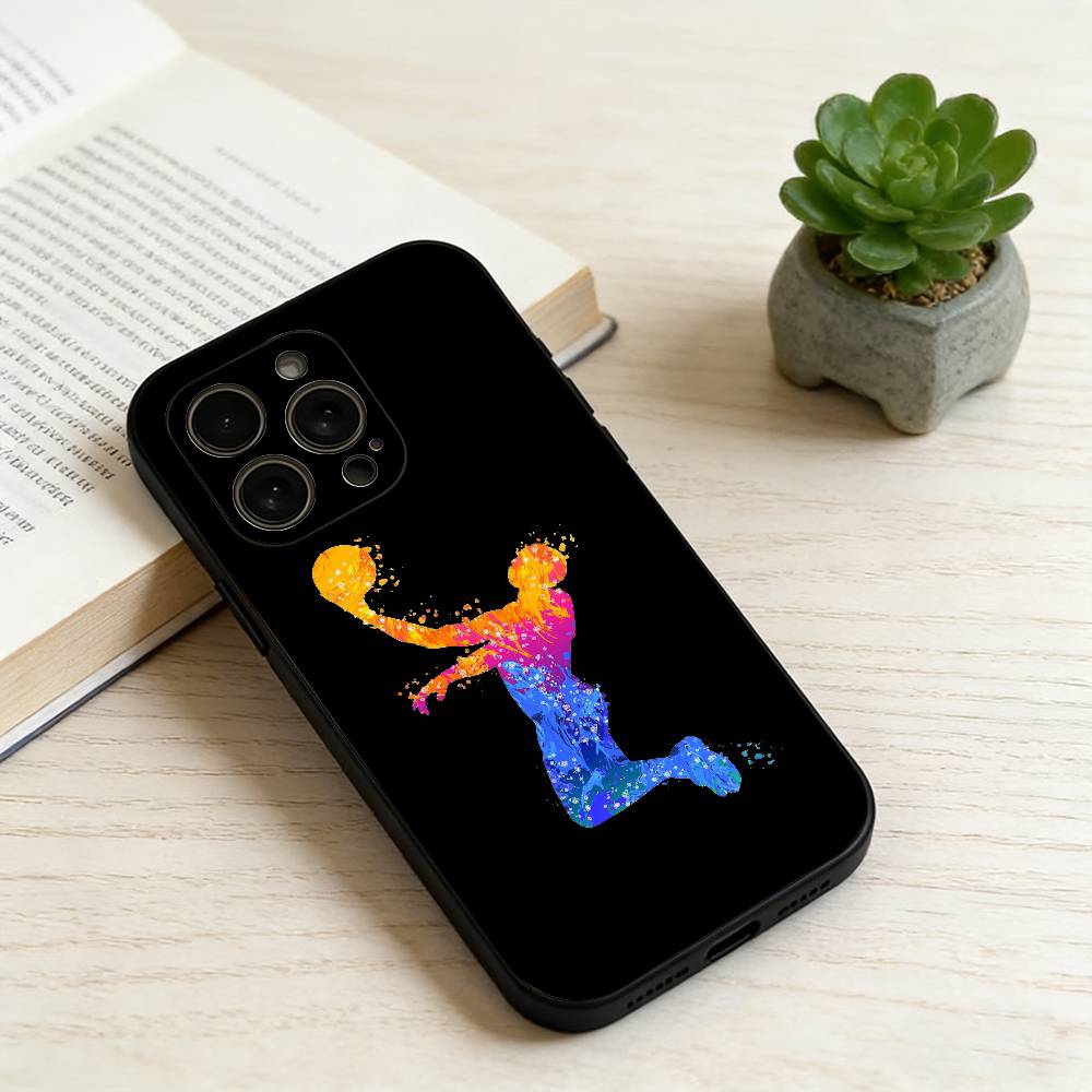 

Баскетбольный расписной чехол для телефона для iPhone 17, 16, 15, 14, 13, 12, 11 Plus, Pro Max, Другие Мягкий черный чехол iPhone11PROMAX