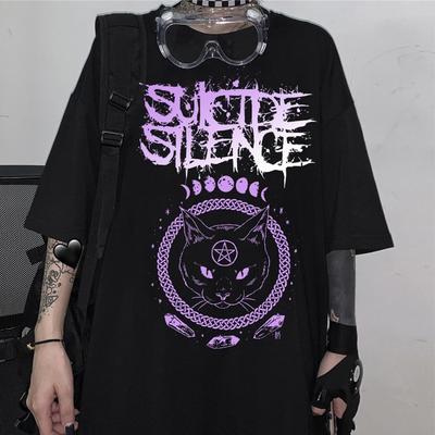 Vintage Frauen T-shirt Punk Dark Grunge Streetwear Kleidung Weibliche Übergroßen Lose Damen Top Gothic T-shirts Harajuku Kleidung