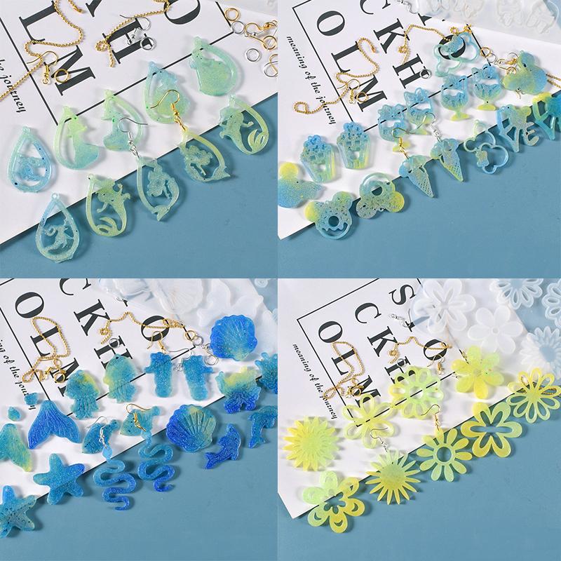 Earring Pendants Resin Molds Silicone Mold Jewelry Making Casting Mould for DIY UV Epoxy Resin Crafts Jewelry Tool Accessories