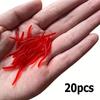 20pcs Lifelike Red Worm Soft Lure Earthworm Ice Winter Fishing Silicone Artificial Bait Fishy Shrimp Additive Bass Ca