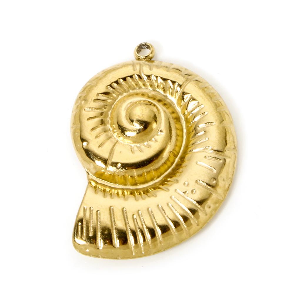 1 Piece Seahorse Animal Shell 3D Charms 304 Stainless Steel Ocean Jewelry Pendants 18K Real Gold Plated Pendant for DIY Jewelry