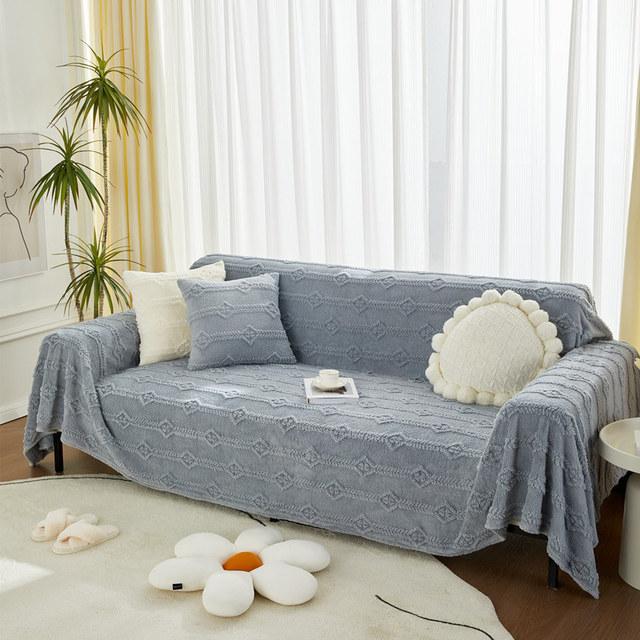 

Современный жаккардовый бархатный диван-чехол, одеяло, 2-3-местный, плюшевый, теплый, для кресла, дивана, мебели, чехол, полотенце для детей, собак, оранжевый 180x130cm серый