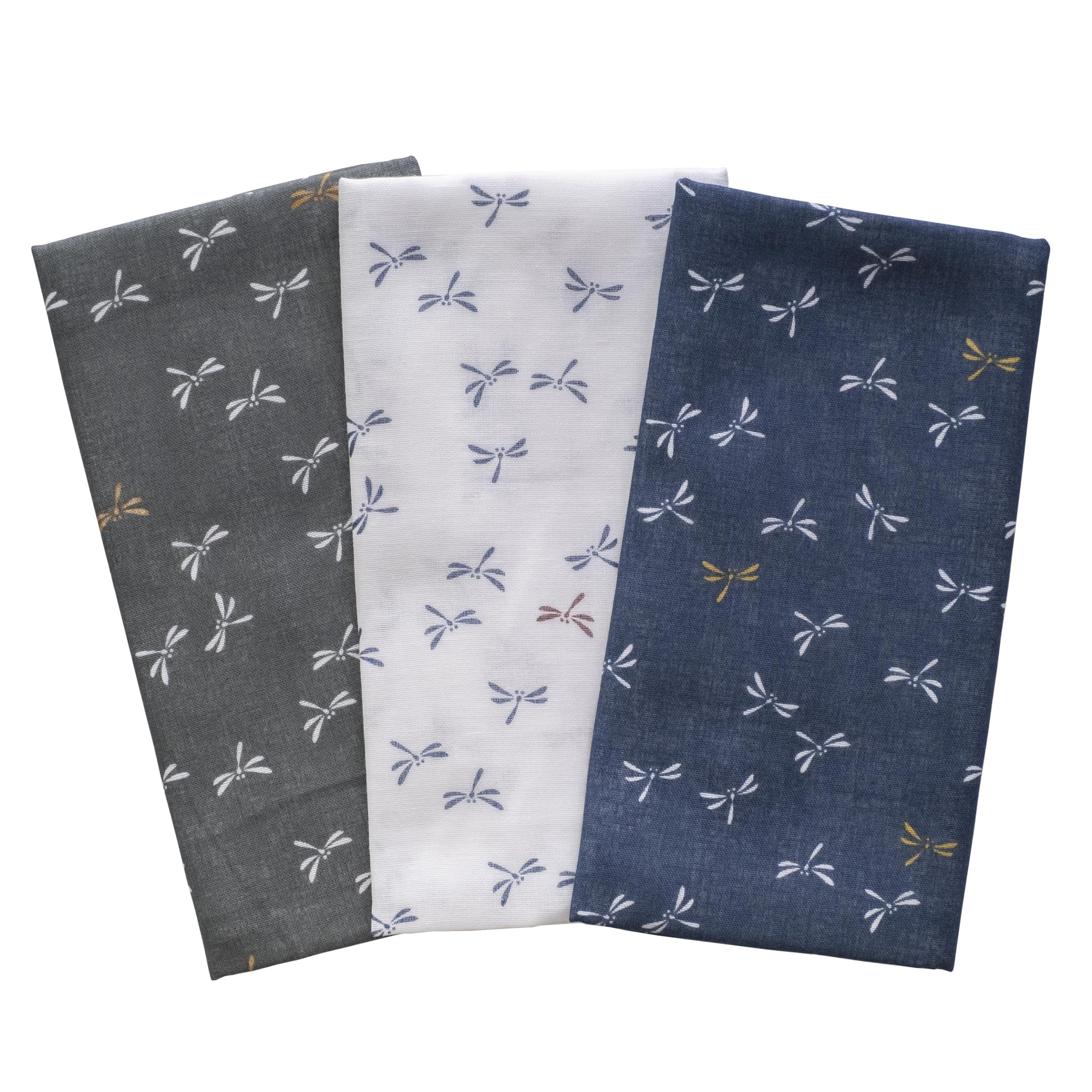 

Gauze Tenugui Towel Japanese Soft to the Made in Japan Men s Set, Style, Touch, 100% Cotton, (Dragonfly Design, 3-Piece Set)