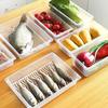 Food Fresh Storage Box Containers Kitchen Fridge Organizer Case Removable Drain Plate Tray for Keep Fruits Vegetables Meat Fish