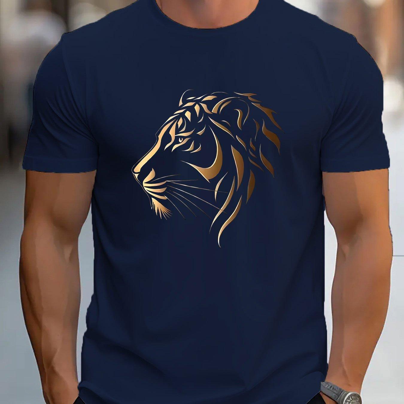 

Summer 100 Cotton Fashionable Casual Mens Tshirt Street Hiphop Trend Tigerhead Printed Tshirt Mens Shortsleeved Shirt 3XL
