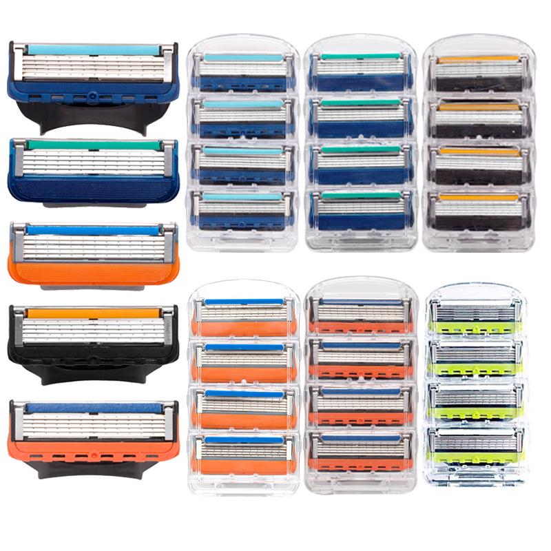 Men's Premium 5-Layer Razor Replacement Blades for Manual Shaving