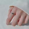 925 Silver-Plated Green Retro Adjustable Square Ring for Women