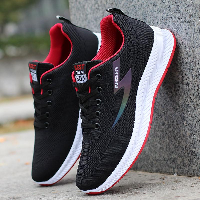 Fliegende gewebte Herrenschuhe Frühling neu atmungsaktiv, leicht und bequem Sport Einzelschuhe Plateau Outdoor Freizeitschuhe