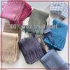 Minimalist Wool Scarf: Soft, Korean-Inspired, Versatile, Solid Color, Warm, and Glutinous.