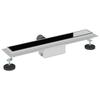 Shower Drain with Glass Cover Black 50 cm Stainless Steel 304
