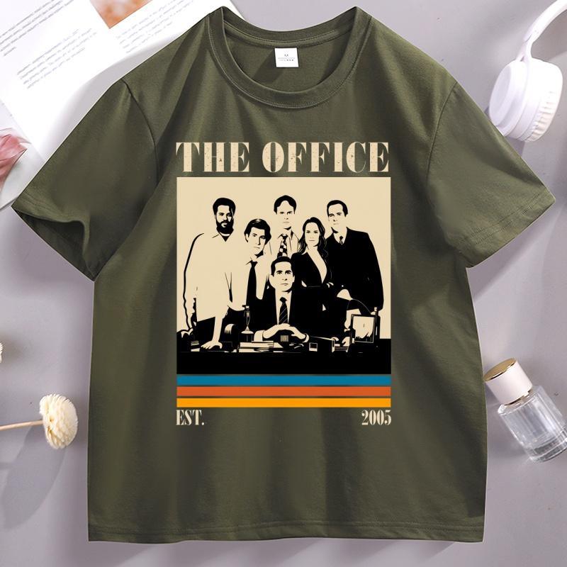 The Office TV Series T Shirt Retro Cotton Short Sleeve Tee Shirt Casual Round Neck Soft Breathable Tshirt Unisexclothing Tops