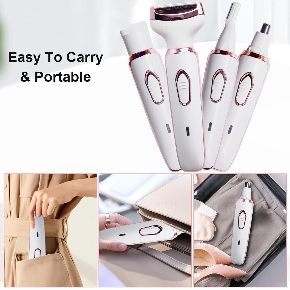 Portable Epilator Tool Electric Razor for Women Body Leg Bikini Hair Trimmer Painless Face Mustache Shaver Underarm Hair Removal