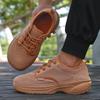 Men Platform Wide Last Shoes Breathable Thick Soled Sneakers Minimalist Versatile Soft Soled Comfortable Wide Foot Walking Shoe