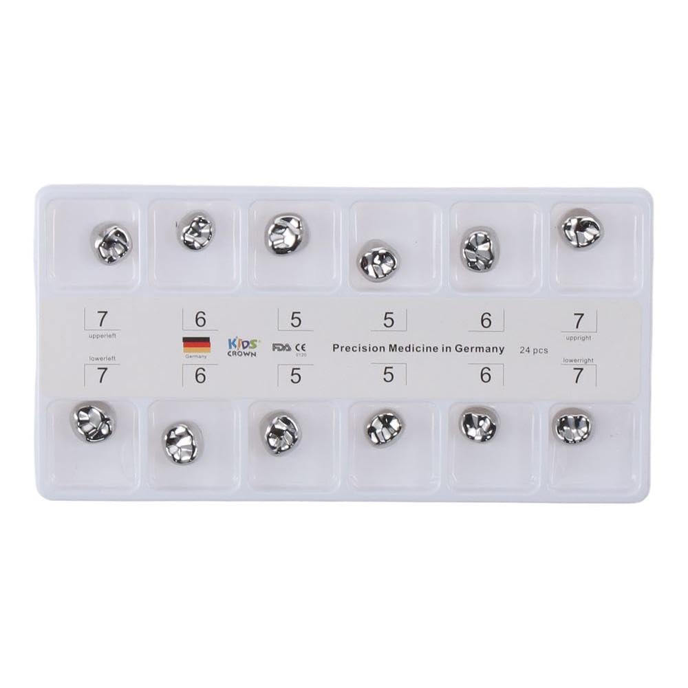 

Metal Crowns 12Pcs Stainless Steel Metal Crowns Dental Teeth Crown Adult Teeth Crowns