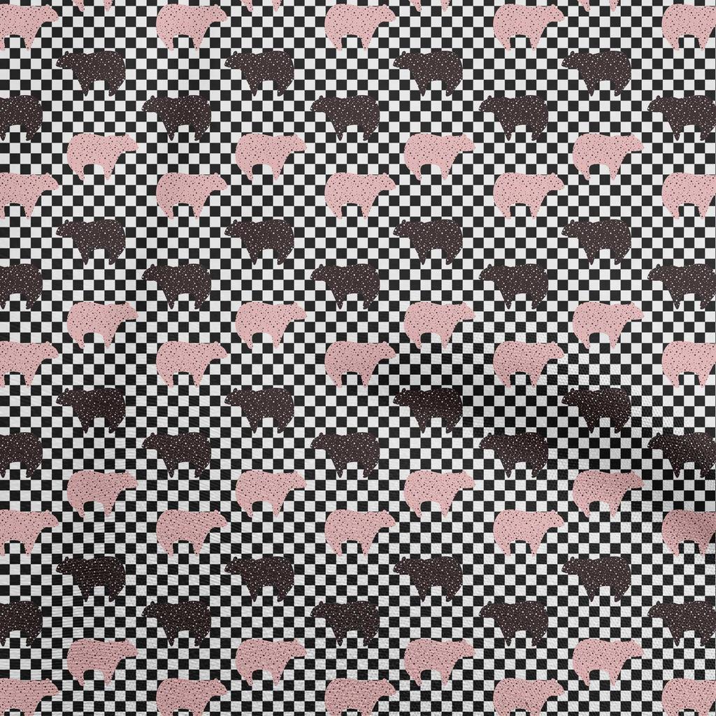 oneOone Cotton Flex Blue Fabric Bear With Docklands Dress Material Fabric Print Fabric By The Yard 40 Inch