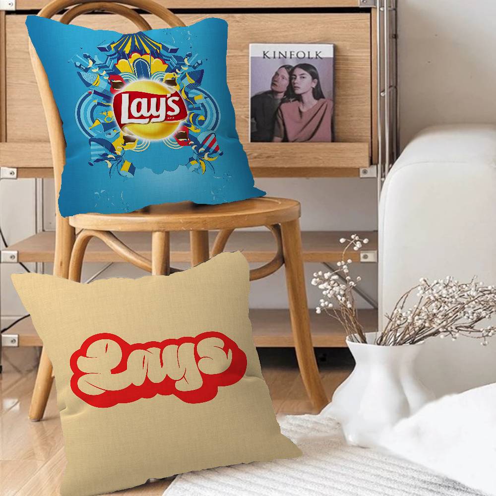 L-lays Anime Logo Pillow Anime Pillow Sofa Bed Head Pillow Cover Cushion Cover 45x45 Cm Fashion