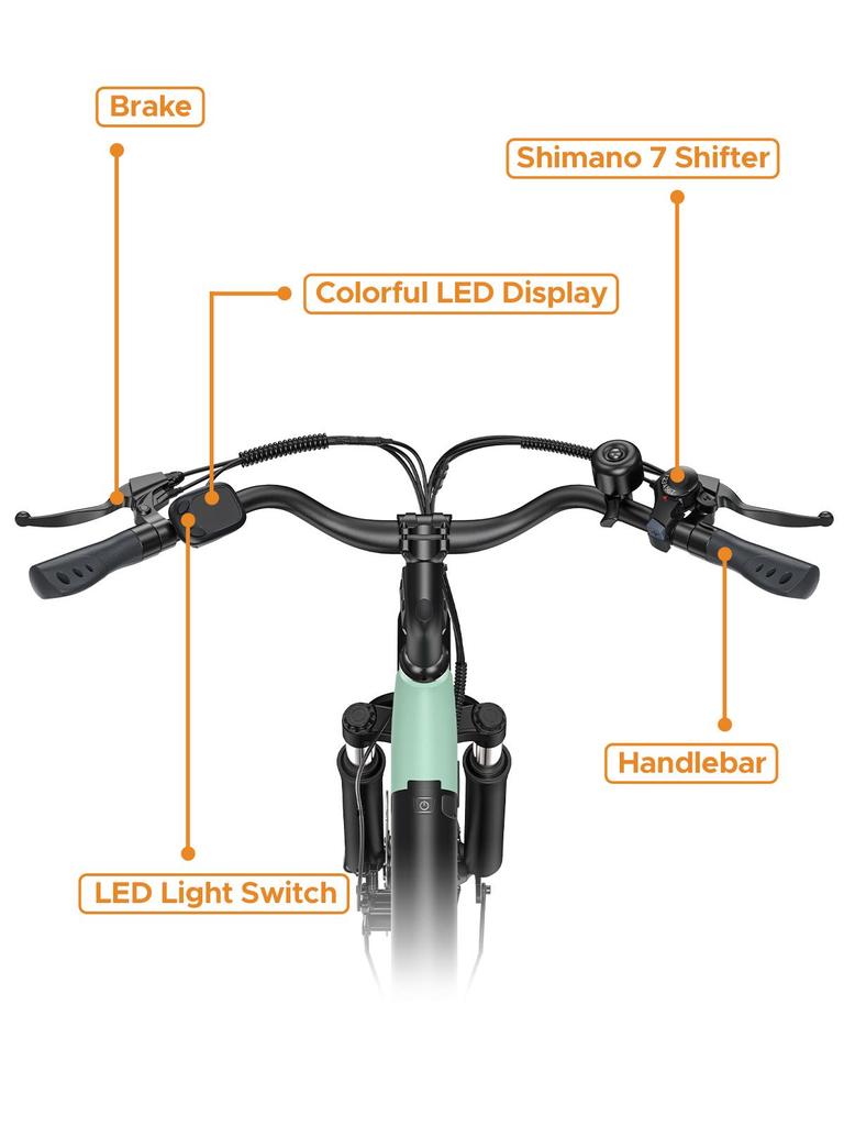 HillMiles MileCity 1 Electric Bicycle 36V 13Ah Battery, 250W Motor, IP65 Waterproof, 26 Inch Tires, 100KM Range E-Bike