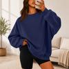 Women's Color Crewneck Sweatshirt Loose Fit Casual Pullover for Everyday Wear