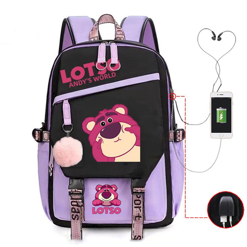 Cute Xiaoqing Strawberry Bear Peripheral High-Value Backpack Lightweight Student School Bag
