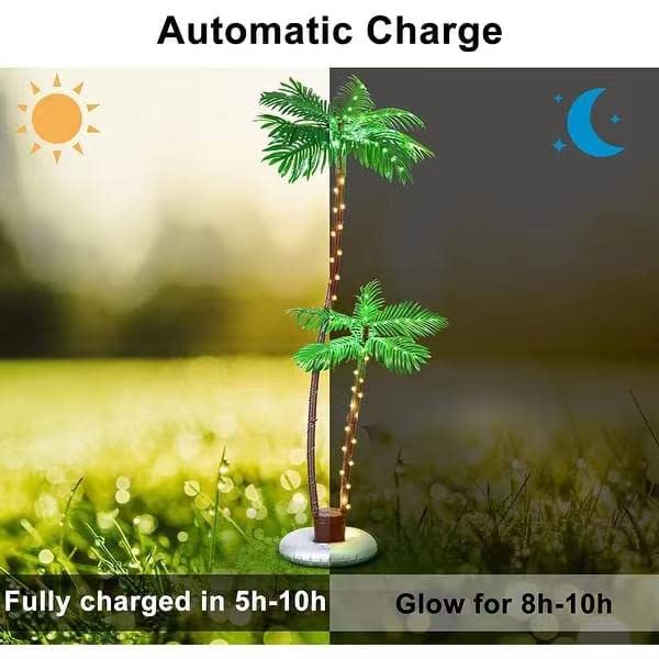 LED palm garden LED Christmas tree solar palm tree outdoor decoration for bar pool garden tropical party Christmas lighting LED artificial tree light