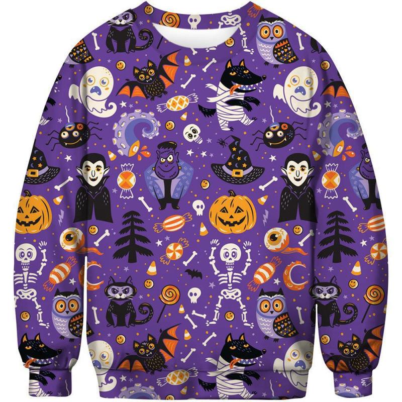 Autumn 3D Pumpkin Series Printed Sweatshirts Fashionable Casual Sports Long Sleeved Men's Sweatshirts