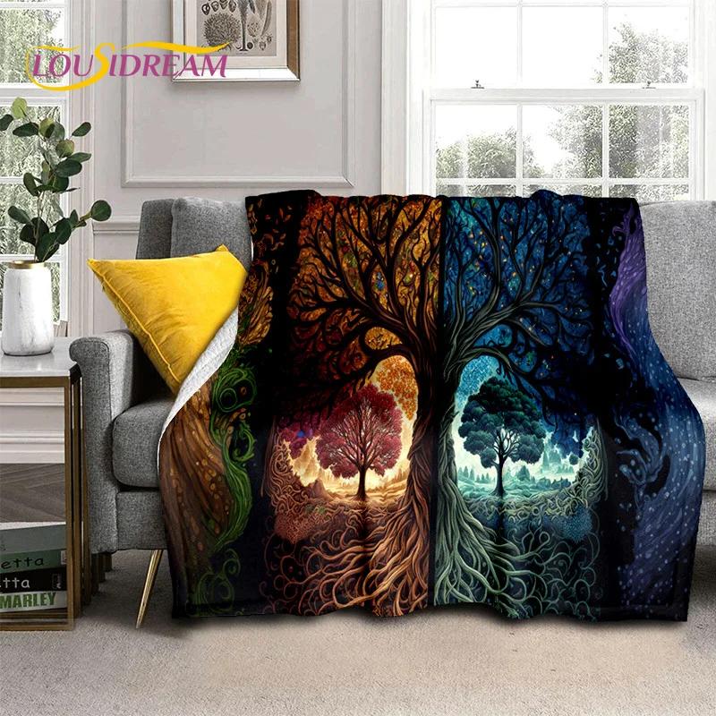 Tree of Life Nature Viking Yggdrasil Norse Soft Flannel Blankets,Throw Blanket Comfortable Blanket for Picnic Beds Home Bedroom
