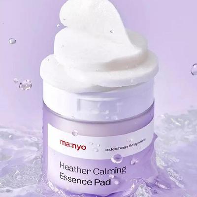 Manyo Factory Heather Calming Essence Pad 265ml / 60pads, Vegan, Soothing, Moisturizing, Korean Cosmetics, Kbeauty, Sample
