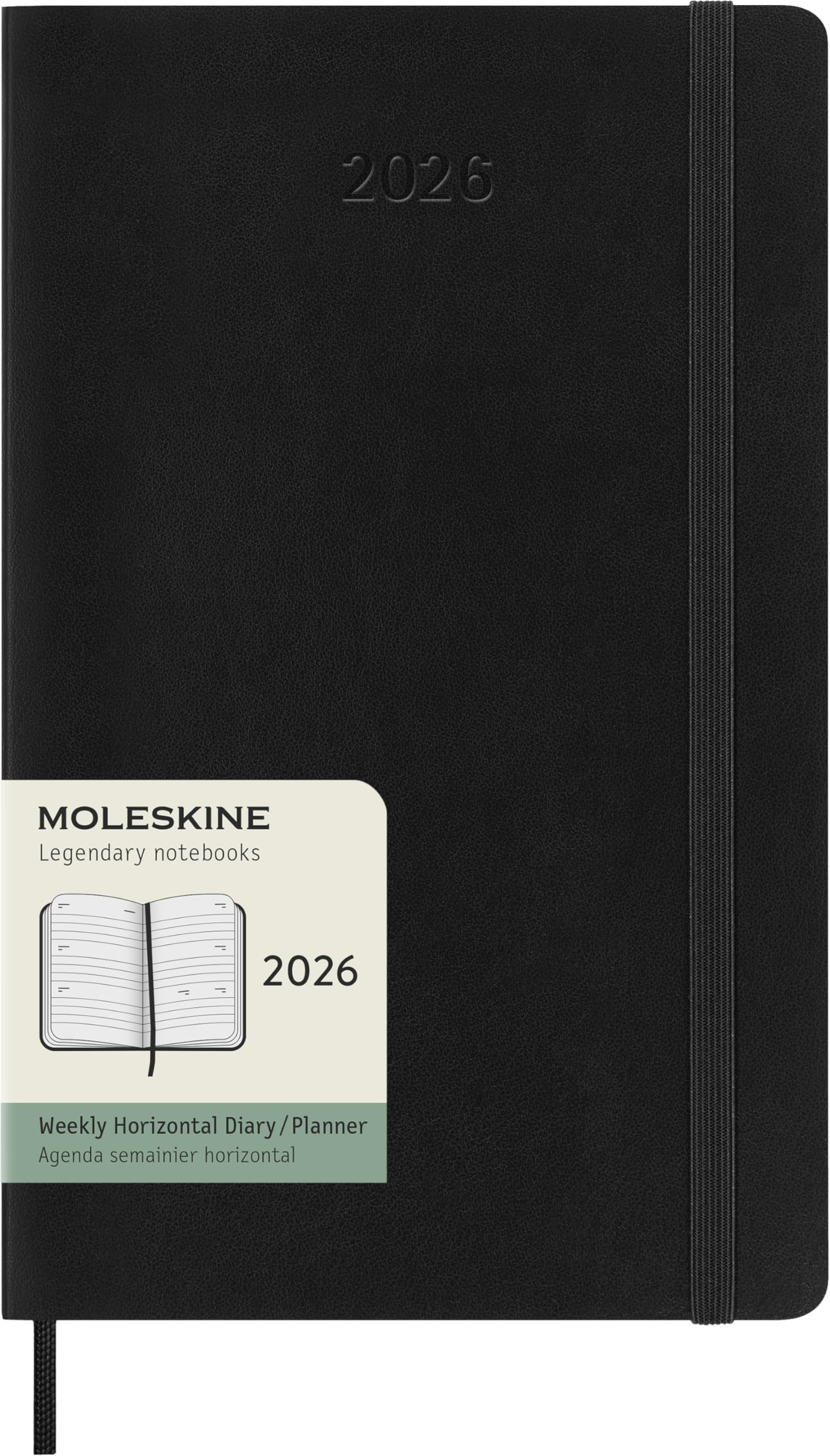 

Moleskine 2026 January Weekly Large Size x Soft DSB12WH3Y26 Planner, Start, 12-Month Diary, Horizontal, (13cm 21cm), Cover, Black, чёрный