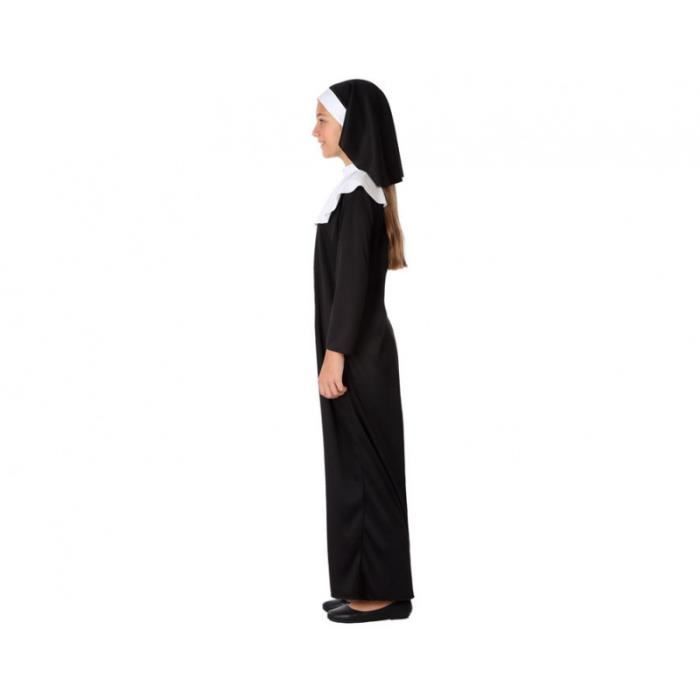 Déguisement religieuse enfant noir AC-DÉCO - 7/9 ans - robe longue et foulard