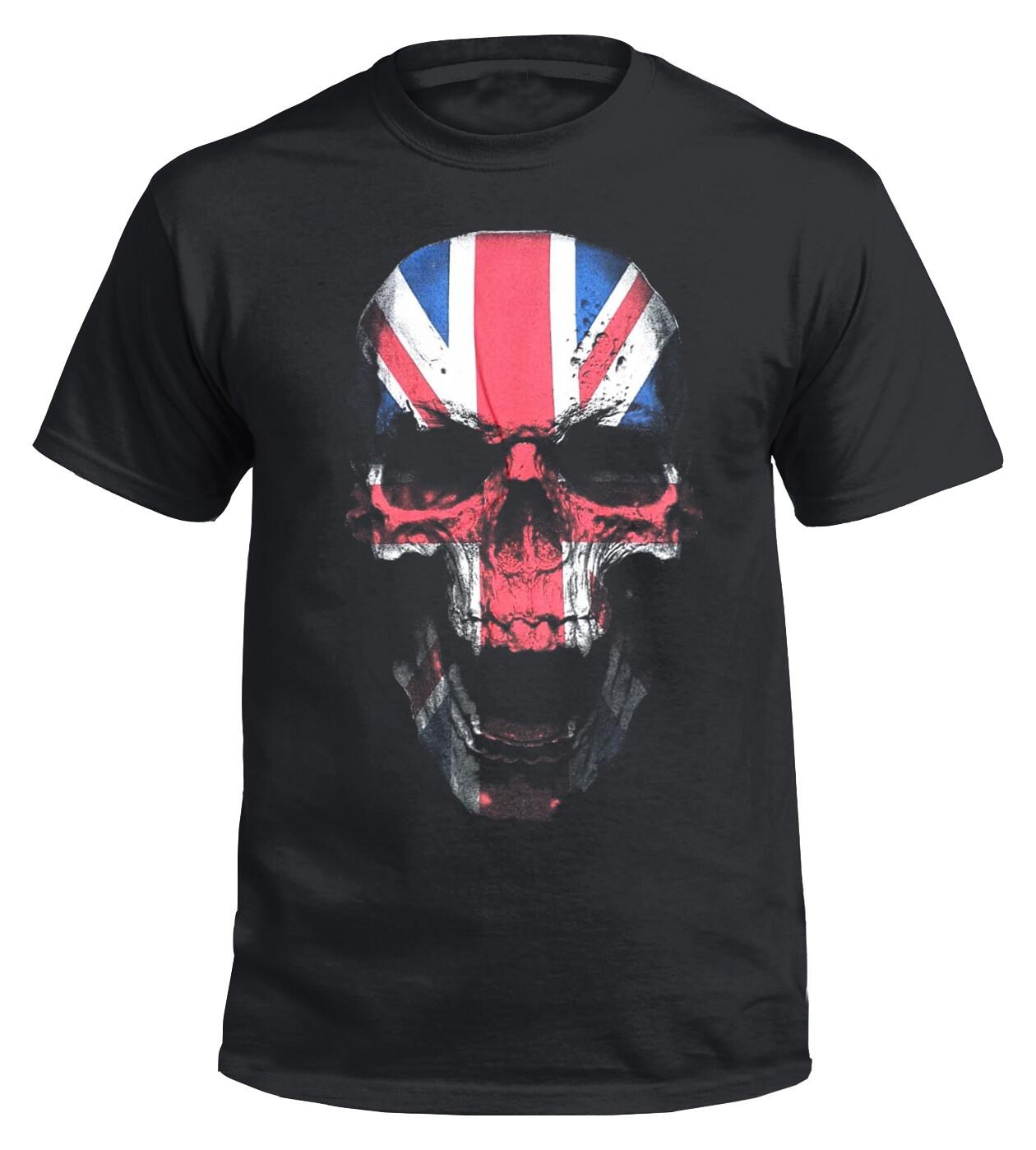 UNION VAMP SKULL T-SHIRT/Union Jack/British Flag/Skull/Rock/Metal/Tattoo/T Shirt S разноцветный