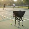 Portable Tennis Ball Cart with Swivel Wheels Folding Basket Organizer for