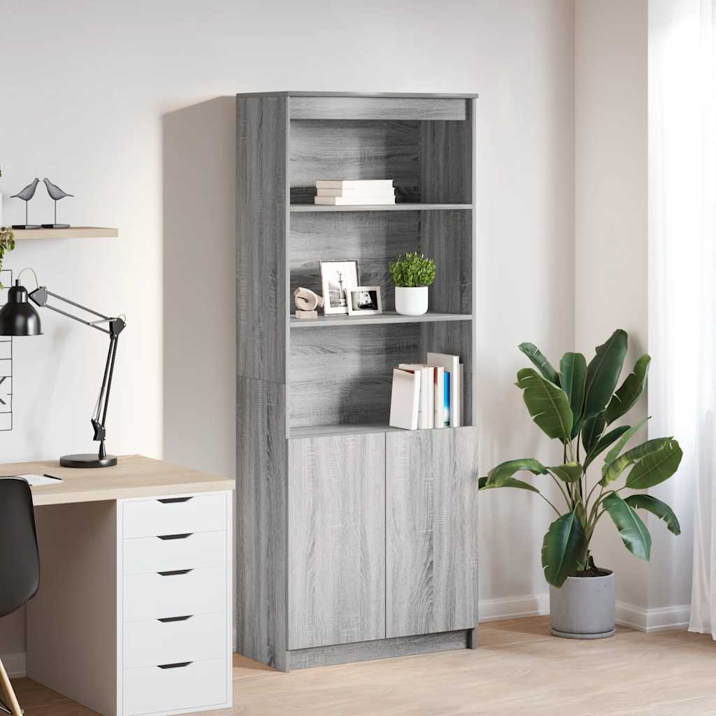 Highboard Gray Sonoma 70 X 35 X 180 Cm Particleboard