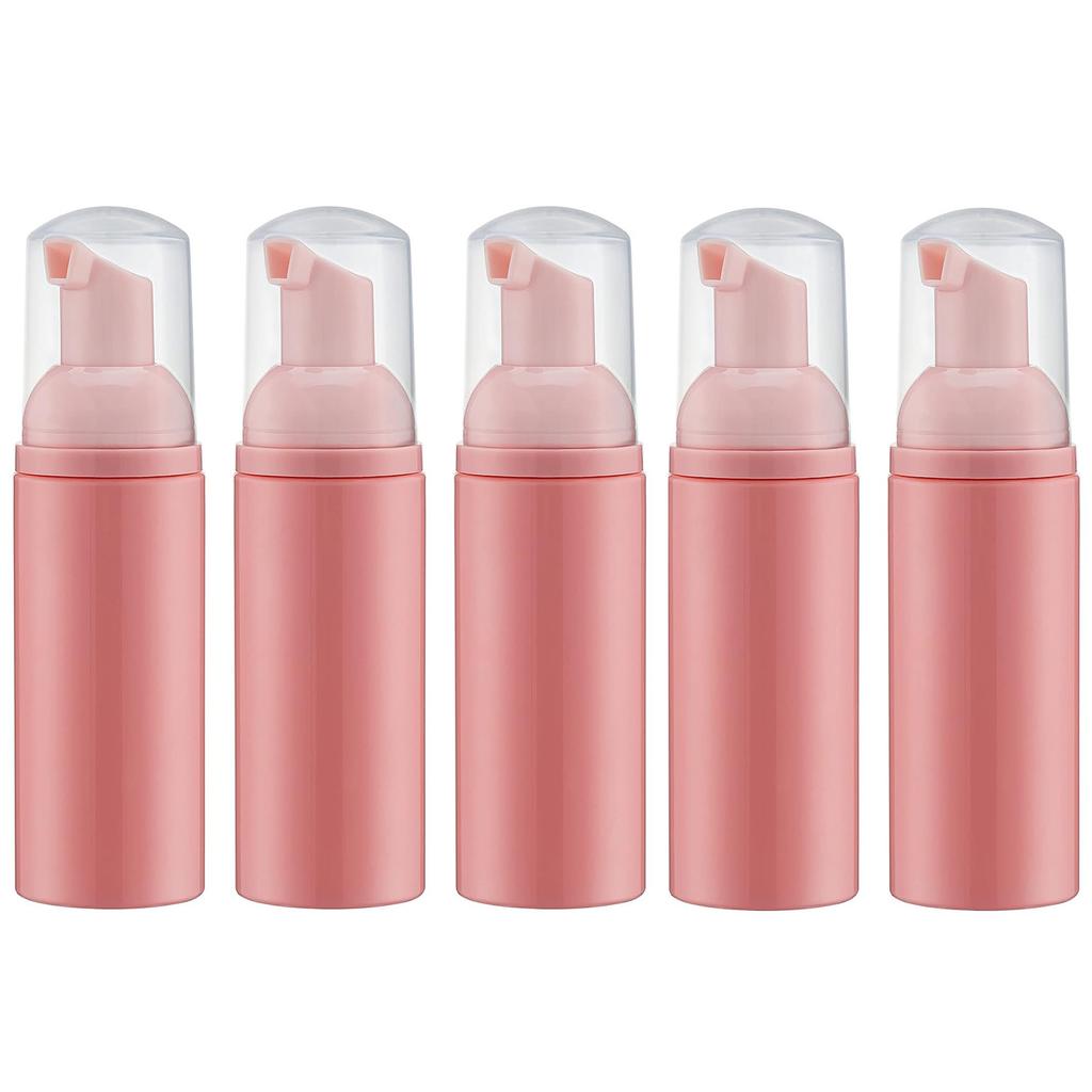 5 Pieces Pink 60ml Foam Pump Bottle Pink, Empty Travel Size Foam Dispenser Pump for Soap Shampoo, Essential Travel Accessories