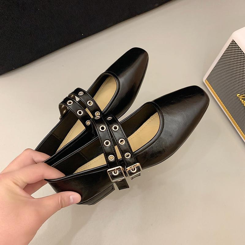 

Роскошная женская мягкая обувь с круглым носком, женские туфли на плоской подошве с неглубокой подошвой, модные туфли с пряжкой и ремешком, туфли на плоской подошве Mary для женщин 40 чёрный