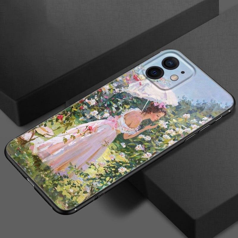 Чехол для телефона Renaissance Art Painting для Apple iPhone 13 12 Mini 11 Pro XS Max X XR 8 7 6S 6 Plus SE 2020 5S 5, мягкий черный чехол iPhone 13 Pro Max