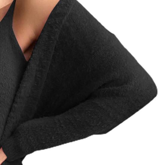 1 sada dámského oblečení s kulatým výstřihem, krátkým topem s dlouhým rukávem a otevřeným předním kabátem a kalhotami pro každodenní nošení