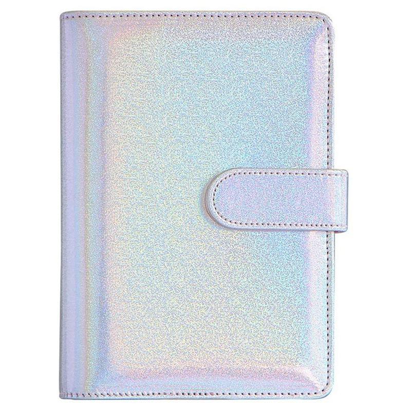 Laser Glitter Macaroon A6/A5 PU Leather DIY Binder Notebook Cover Diary Agenda Planner Paper Cover School Stationery