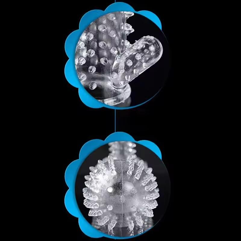 1PCS Reusable Dotted Spike Penis Sleeve for Men Delay Ejaculation Adult Sex Toy Cock Extender Dildo Cover