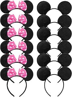 Lovely Ears Kids Mickey Headbands Hair Party Sequin Birthday Accessories Minnie Hairbands Bows Girls Headband