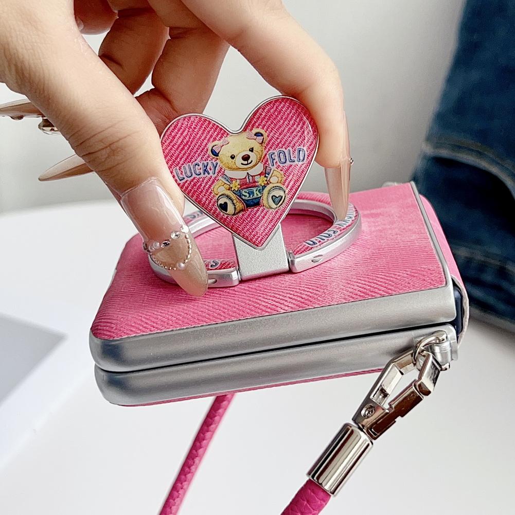Etui magnetyczne w stylu jeansowym z srebrną krawędzią i bocznym zapięciem dla Motorola Razr 60 Ultra Moto Razr 60 2025 50 Razr + osłona