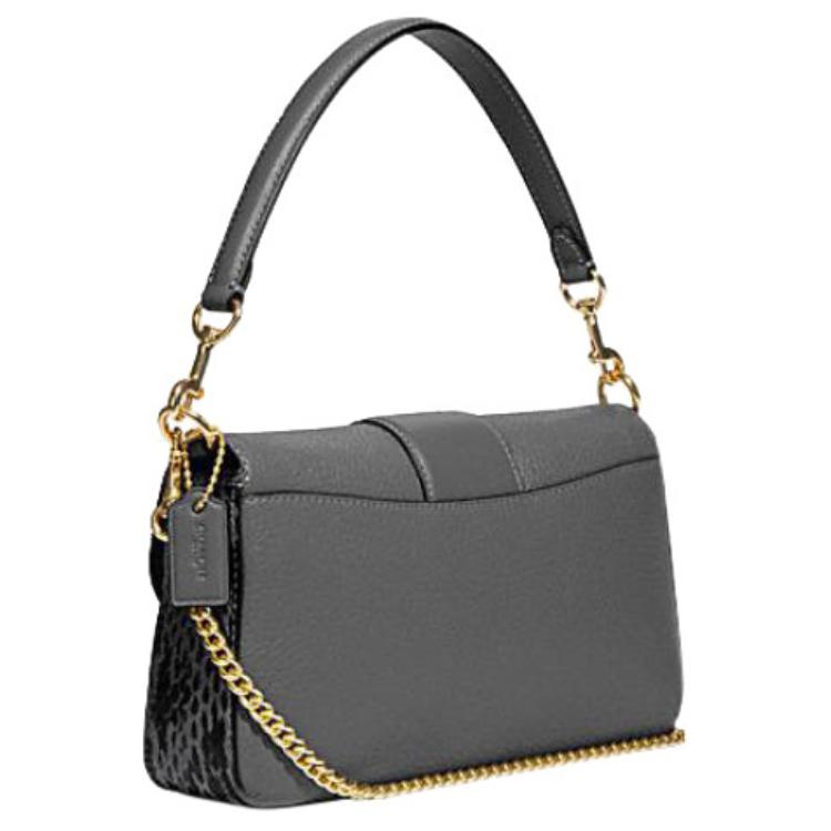 New COACH Grace With Cow Leather And Sheepskin Portable Crossbody Bag, Shoulder Bag Mini Women's Gray CE683-IMGRT