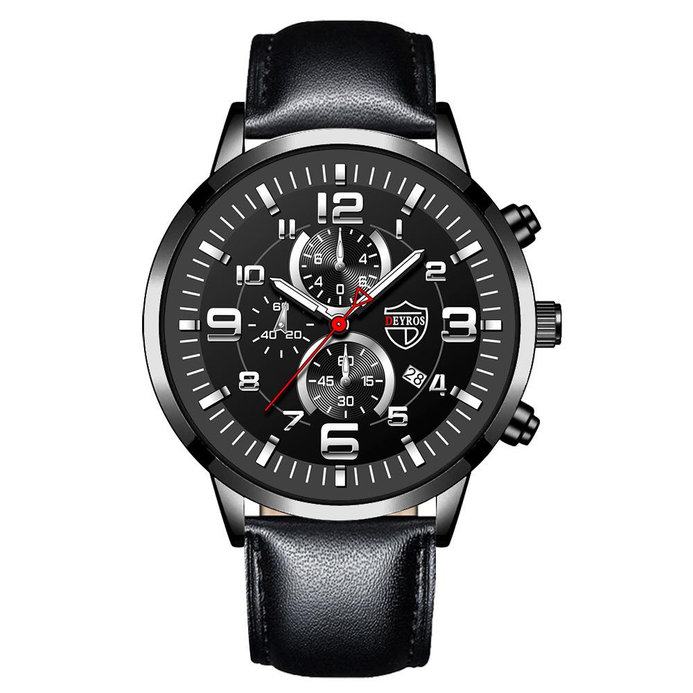 Watch Men'S Quartz Watch Stainless Steel Strap Calendar Luminous