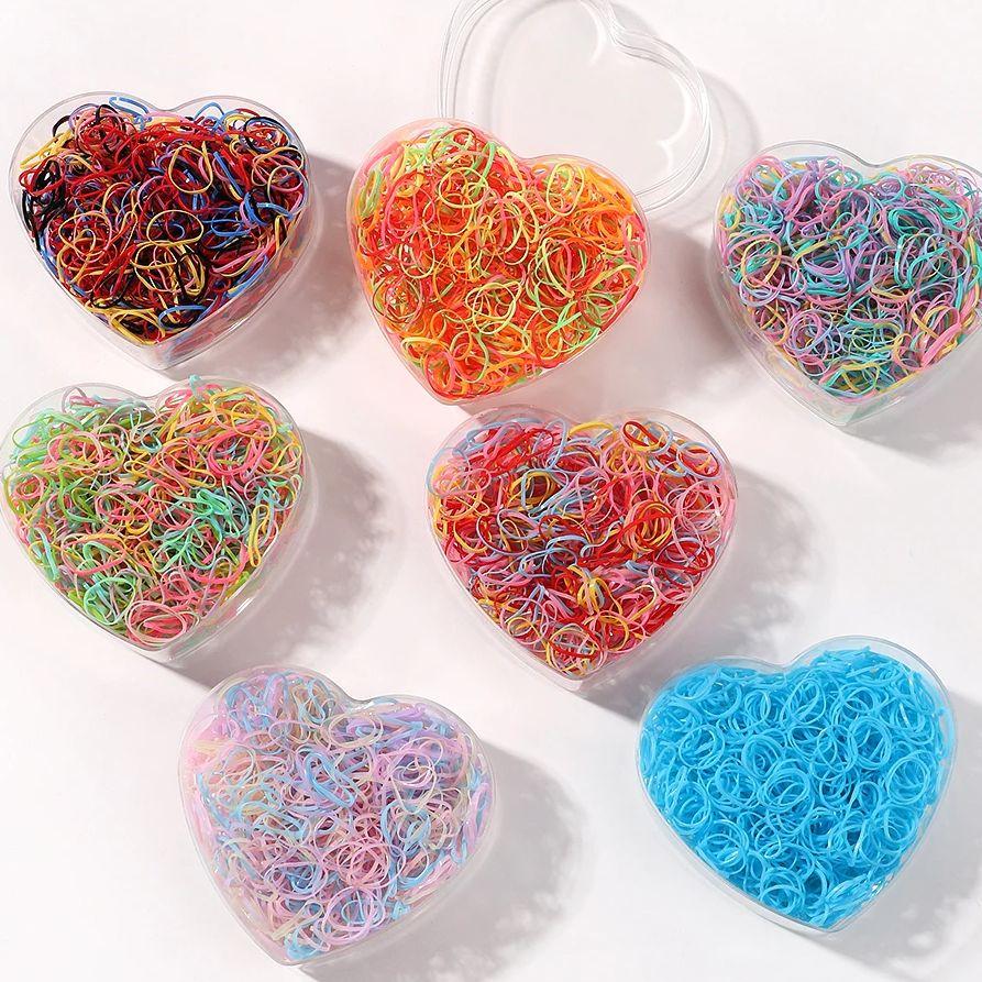 1000/2000 Stück Mädchen Elastische Haargummis Geschenk Gummiband Stirnband Kinder Pferdeschwanzhalter Bänder Kinder Ornamente Haarschmuck