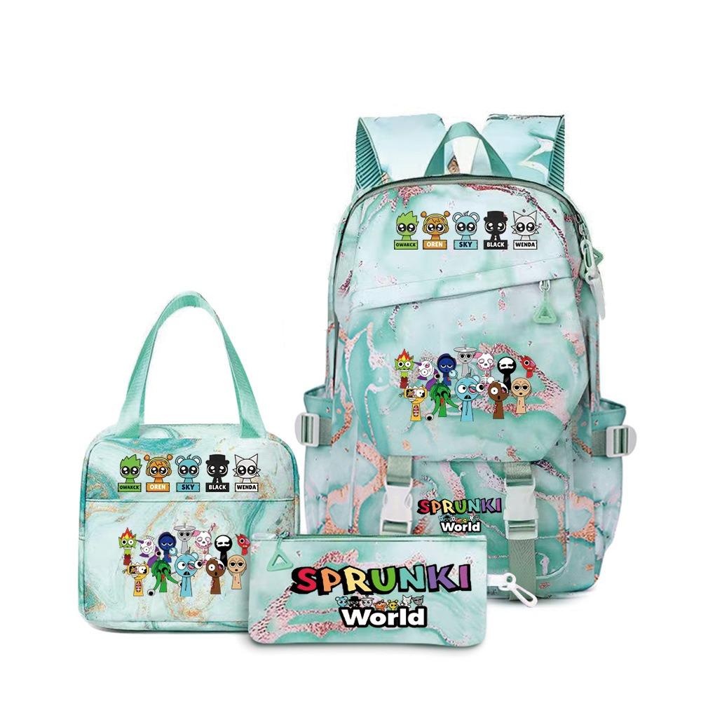Sprunki Music Rhythm Box School Bag Game Backpack Junior High School Student Leisure Bag Travel Bag D
