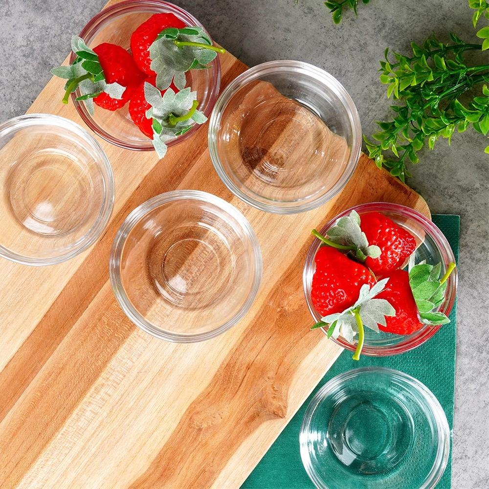 6x Glass Dip Sauce Bowl, Sauce Boat, Dip Bowl, Container, 7.5 Cm, 80 Ml